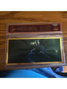 24k Gold Foil Plated Voldemort Harry Potter Hogwarts Banknote Collectible